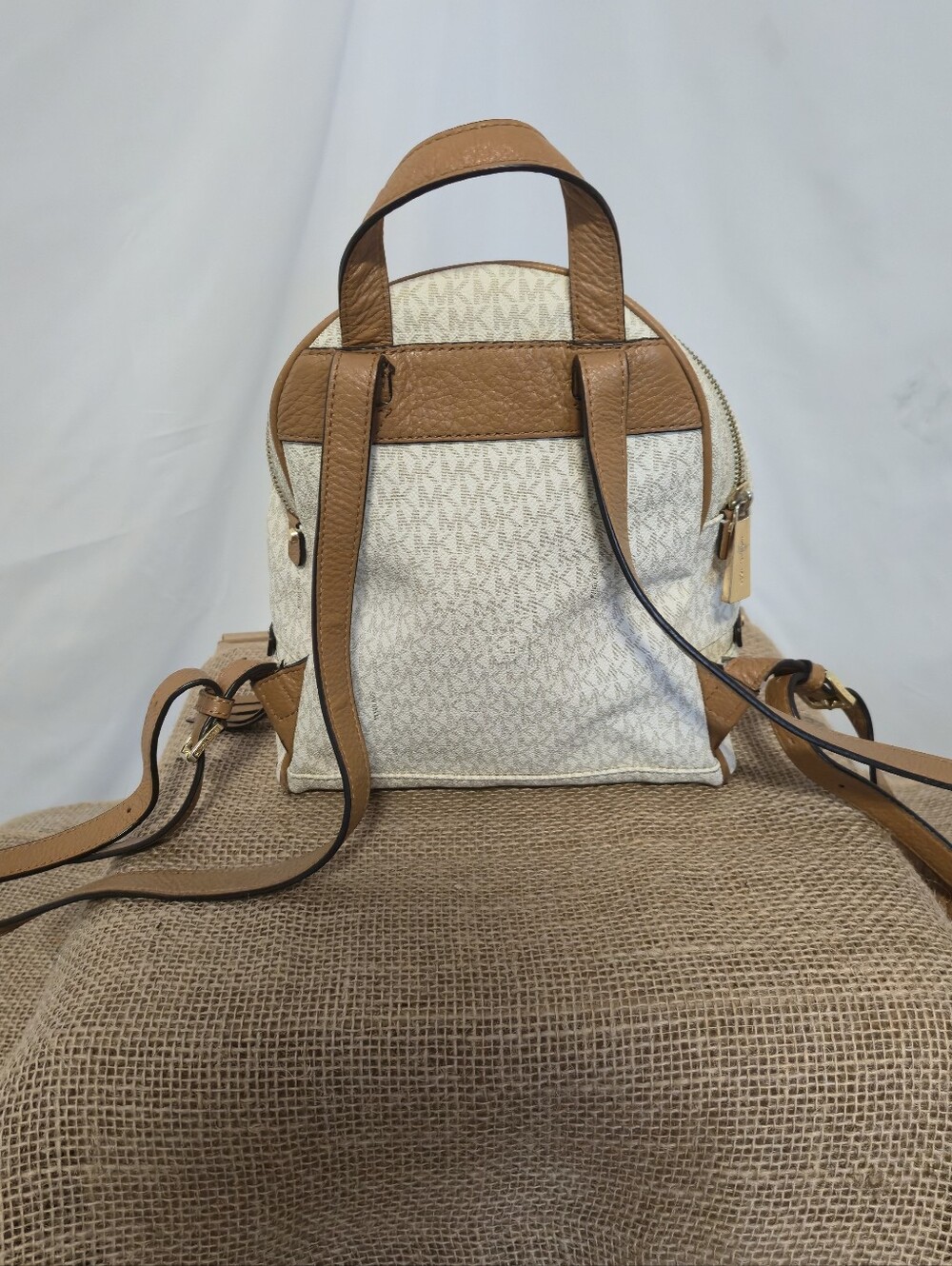 Michael Kors Cream/Beige Logo Mini Backpack - Picture 4 of 14